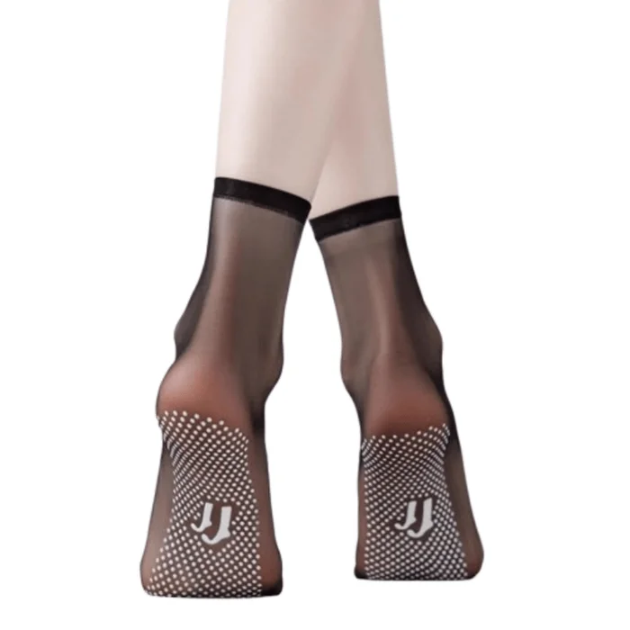 Summer ultra-thin models of short socks anti-hooking wear-resistant dot glue non-slip crystal sock sblack colour 5 pairs