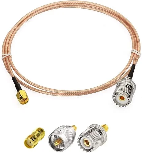Superbat SMA Male to SO239 RF Coaxial Coax Cable 3ft + 3pcs SMA to SO239/PL259 Adapter Kit for CB Radio/Handheld Radio Antenna/Walkie Talkie Vector Network Analyzer etc