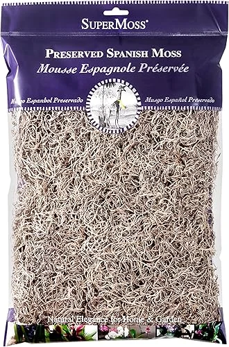 SuperMoss (26914) Spanish Moss Preserved, Natural, 8oz (200 cubic inch)