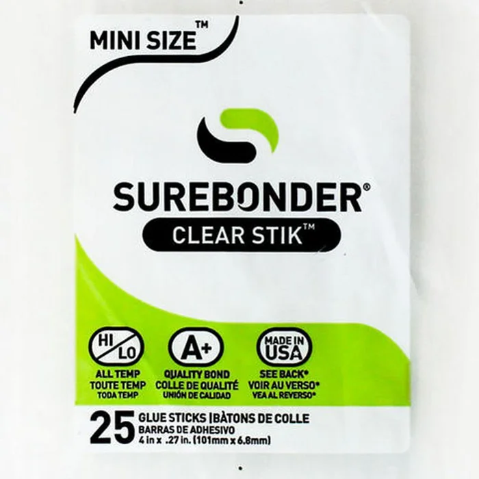 Surebonder All-Temperature Mini Glue Sticks – package of 25 (4″)