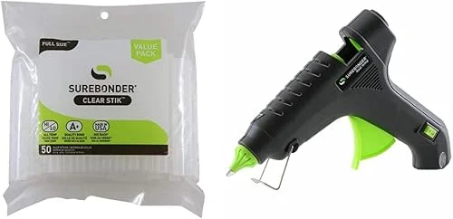 Surebonder DT-50 All Temperature 50 Glue Sticks, 4-Inch and Surebonder DT-270 Dual Temperature 40W Full Size Hot Melt Glue Gun