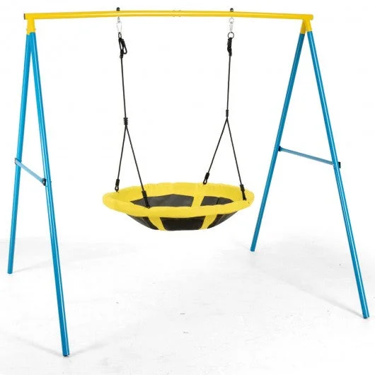 Swing Set w/40″� Saucer Tree Swing & Heavy Duty A-Frame Metal Swing Stand Combo