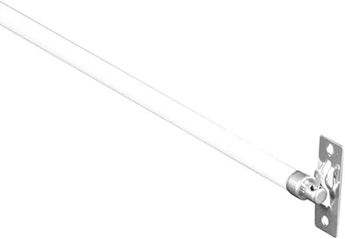 Swivel End Sash Curtain Rods (5/16′) – 2 Rods – Adjustable, White w/Nickel Ends- 12′- 20′