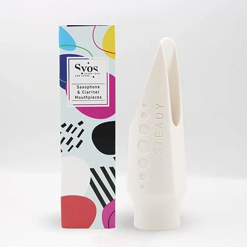 Syos Alto Saxophone Mouthpiece, Steady Model, 6 Tip Opening, Arctic White, Improve the Sound of your Sax with this Easy-To-Play, Flexible and Homogeneous Alto Sax Mouthpiece