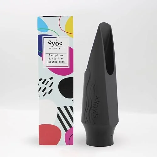 Syos Tenor Saxophone Mouthpiece, Smoky Model, 7 Tip Opening, Pitch Black, Improve the Sound of your Sax with this Easy-To-Play, Dark and Warm Tenor Sax Mouthpiece
