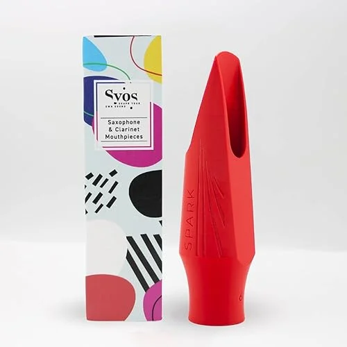 Syos Tenor Saxophone Mouthpiece, Spark Model, 7 Tip Opening, Carmine Red, Improve the Sound of your Sax with this Easy-To-Play, Bright and Powerful Tenor Sax Mouthpiece