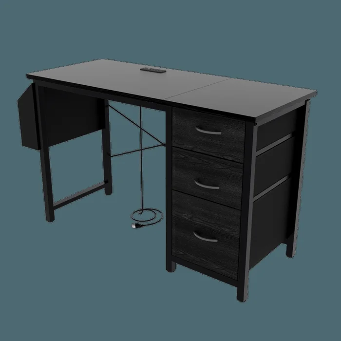 Table with power socket black 1