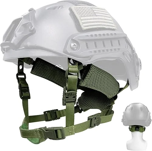 Tactical Helmet Chin Strap Adjustable Dial 4 Points Suspension System with Bolts and Screws for Tactical Fast MICH Bump Helmet Accessory