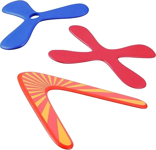 Tatuo Set of 3 Returning Boomerang, Wood and Soft Boomerang for Athletes, for Sports Game Toy to Beginners, Young Throwers (Suit for Child Over 12 and Playing with Parent's Supervision)