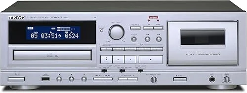 TEAC AD-850-SE Cassette Deck & CD Player with USB Recording, Microphone Jack, Echo Function Used for karoke