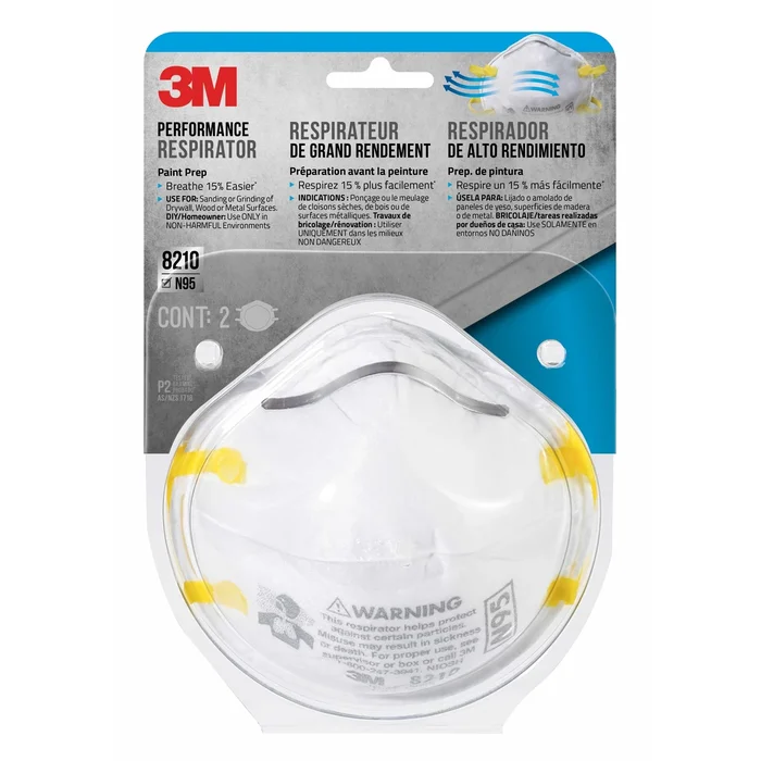 Tekk Protection 8210pa1-a/8654 Paint Sanding Respirator, N95 Filter Class, White