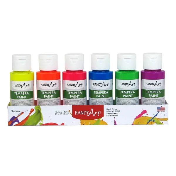 Tempera Paint Fluorescent Set – 2 oz (6 Colors)