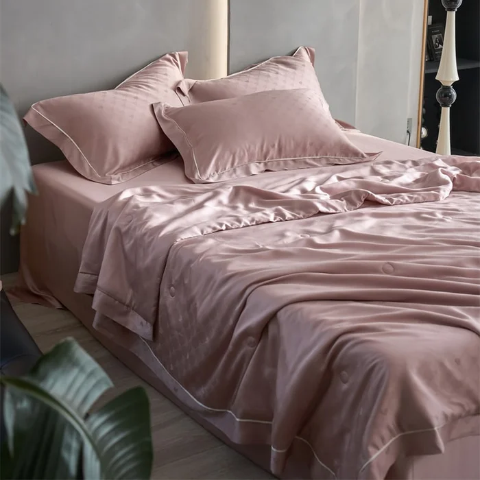 Tencel Tranquility Cooling Quilt 3Pcs Set Twin Size Blush Pink