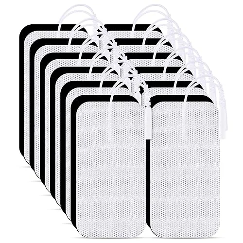 TENS Unit Pads 2’X4′ 24Pcs, 3rd Gen Reusable Latex-Free Replacement Pads Electrode Pads with Upgraded Self-Stick Performance for Muscle Stimulator Electrotherapy