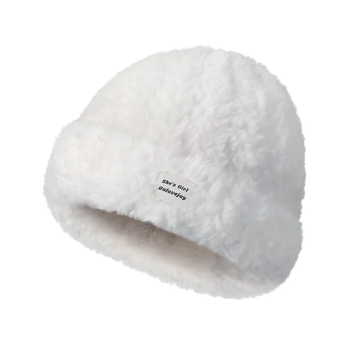 Thickened Ear Protection Fur Hat White 1pc