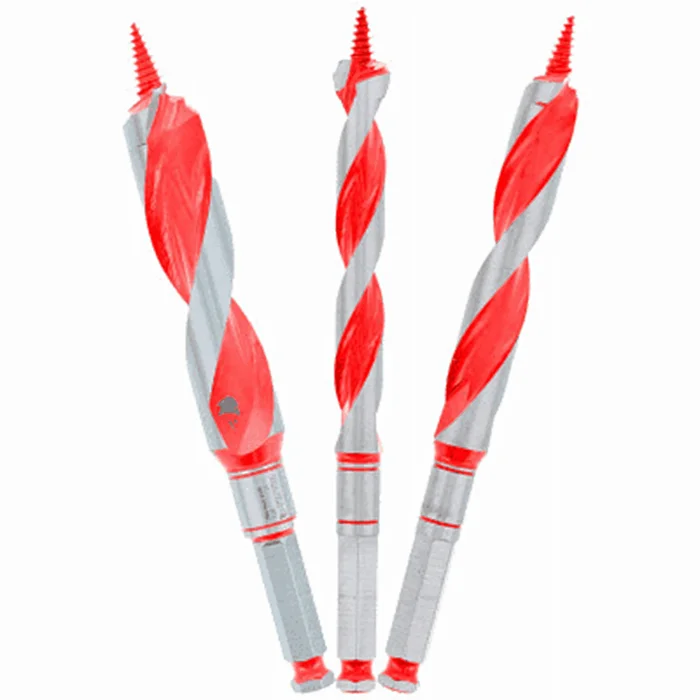 Three Piece Self-feeding Auger Bit Set With Durable Dura-tip Design