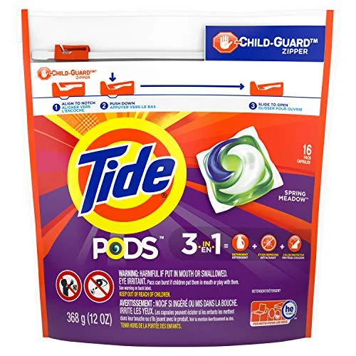 Tide Pods, Laundry Detergent, Spring Meadow, 16 count