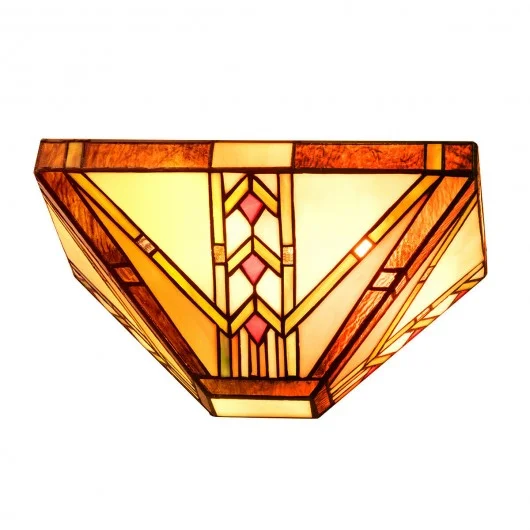 Tiffany-Style 1-Light Wall Sconce with 12″ Glass Lampshade