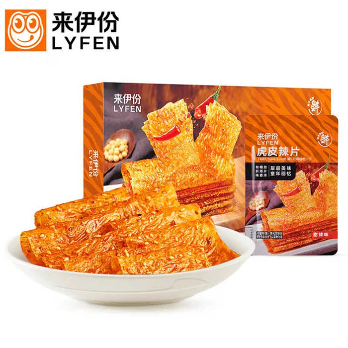 Tiger-Skin Style Spicy Sheets Tearable Tofu Skins Spicy Sticks & Sheets Viral Ready-to-Eat Snack 540g Jumbo Pack