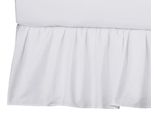 TL Care 100% Natural Cotton Percale Crib Bed Skirt, White, Soft Breathable, for Boys and Girls