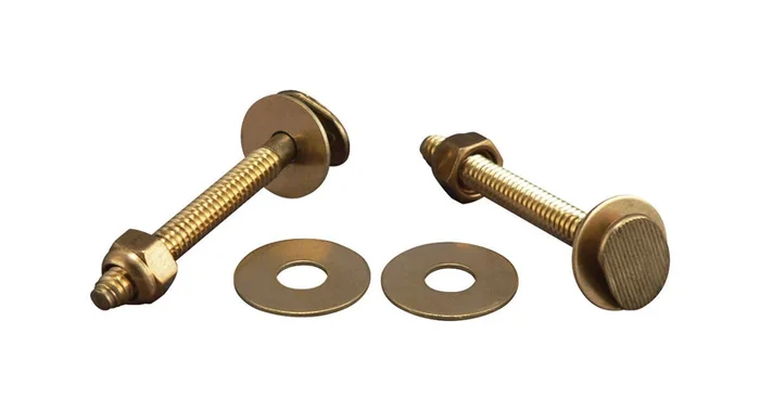 Toilet Bolt Set 2-1/4 In. H X 1/4 In. L Brass