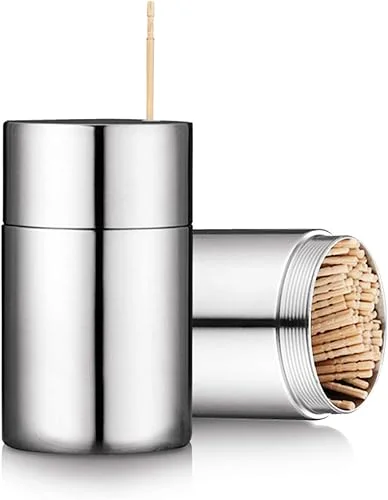 Toothpicks Holder Stainless Steel Modern Toothpick Dispenser (Brush Finish)
