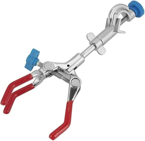 TOPINCN Lab Clamp 3 Prong Finger Clip Adjustable Swivel Extension Flask Clamp Lab Test Tube Condenser Lab Holder