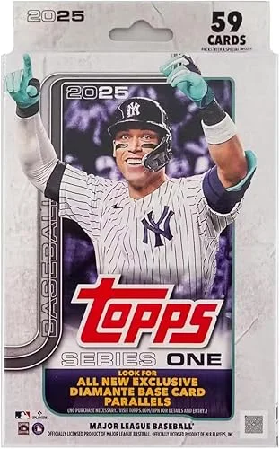 Topps 2025 Series 1 Baseball Trading Card Hanger Box (59 Cards)