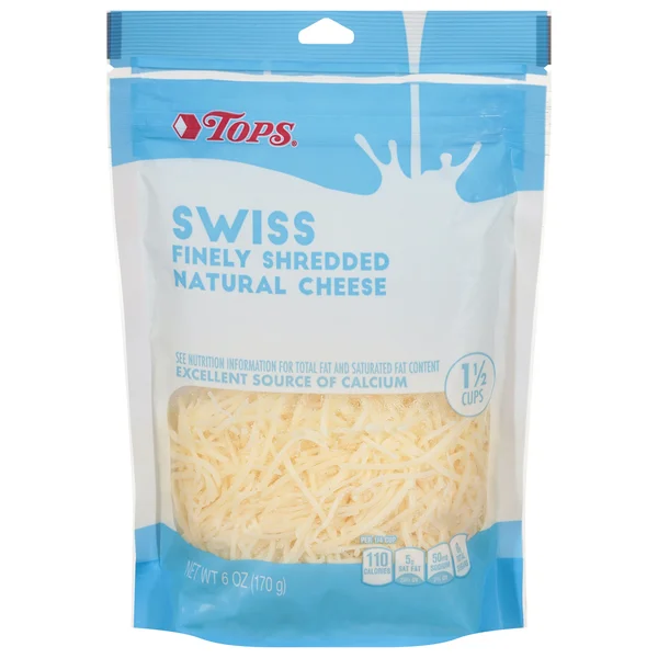 TOPS Finely Shredded Cheese, Natural, Swiss
