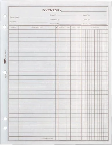 TOPS Inventory Sheet Book, 8-1/2′ x 11′, 100 Sheets, 2PDS/PK