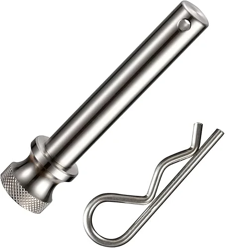 TOPSHINE Stainless Steel Trailer Hitch Pin and Clip, 5/8 Inch Diameter, Fits 2’&2.5′ Receiver (1 Pack)