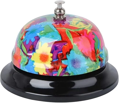 TOYANDONA Call Service Bell Desk Bell Reception Areas Bells Customer Service Bell Ring Pet Training Bells for Hotels Schools Restaurants Reception Areas (Random Pattern)
