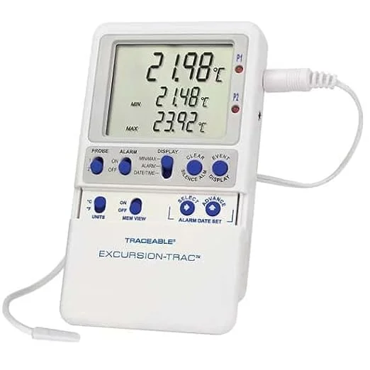 Traceable Excursion-Trac Calibrated Data Logger Thermometer with Bullet Probe, –58 to 158 Degrees Fahrenheit, 0.01 Resolution, Accuracy of 0.25 Degree Celsius