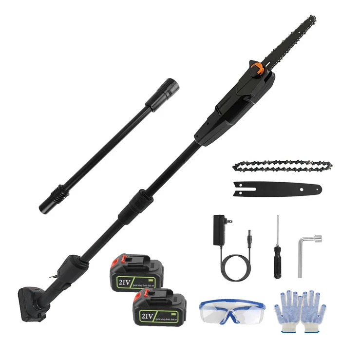 Tree Trimming Pole Saw with Extension Rods & 2 Rechargeable Batteries