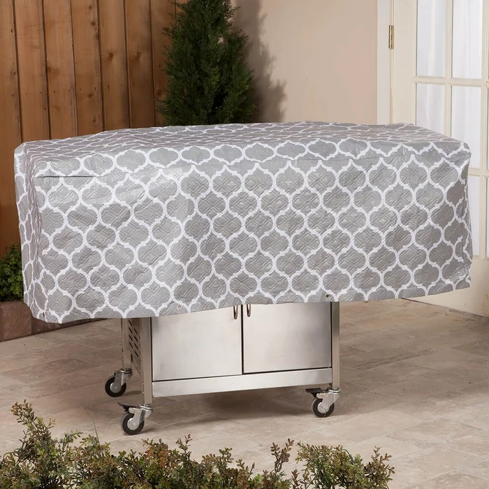 Trellis Pattern Quilted BBQ Grill Cover, 54″L x 18″H x 22″W