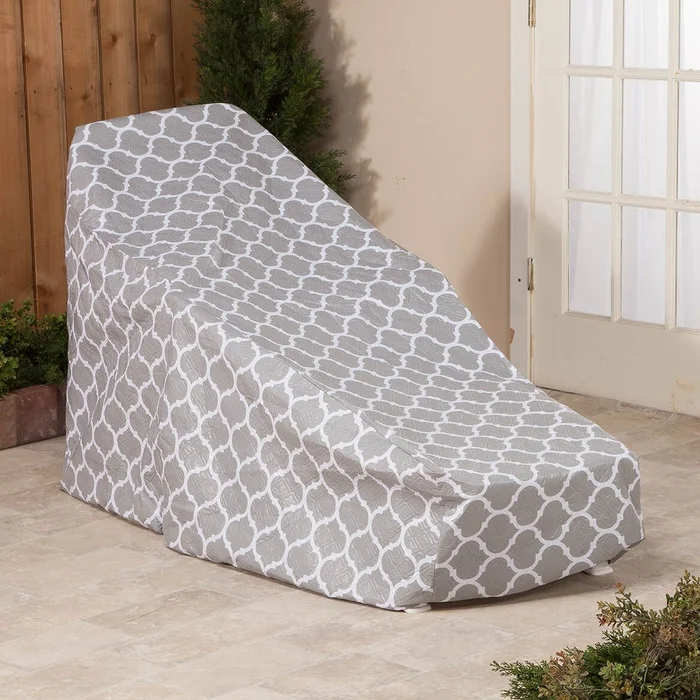 Trellis Pattern Quilted Chaise Cover, 76″ L x 33″ H x 27″ W