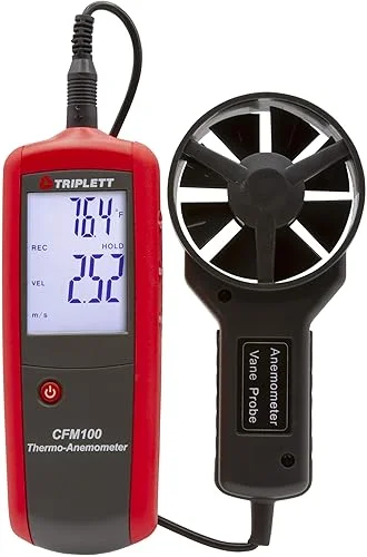 Triplett CFM100 CFM/CMM Air Flow, Velocity, and Temperature Thermo-Anemometer