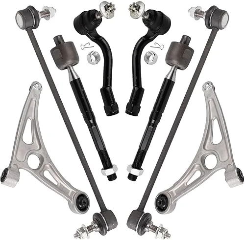 TRQ Front Steering & Suspension Kit Control Arm with Ball Joint Sway Bar Stabilizer Link Tie Rod Compatible with 2016-2017 Hyundai Sonata