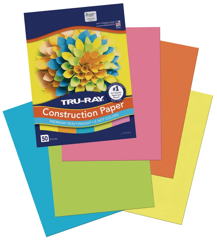 Tru-Ray Construction Paper Hot Colors Assorted 9″x12″ 50 Sheets