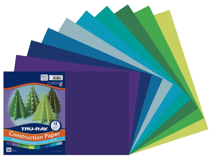 Tru-Ray Sulphite Cool Assorted Construction Paper 12″ x 18″ – 50 Sheets