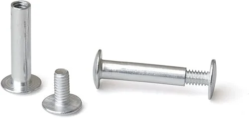TruBind Aluminum Chicago Screw and Post Sets | 7/8 inch Post Length | 3/16 inch Post Diameter | Silver-Colored | 100 Screws and 100 Posts