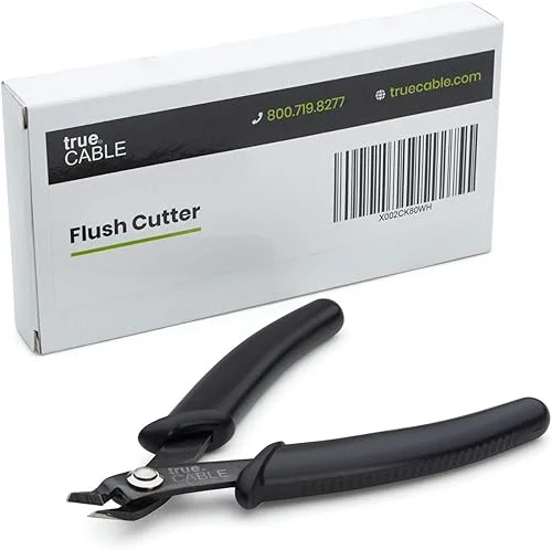 trueCABLE Precision Sharp Flush Cutter, 5” Side Cutting Pliers, Hardened Carbon Steel Tool, Durable Construction, Cut Wire Up To 16 AWG