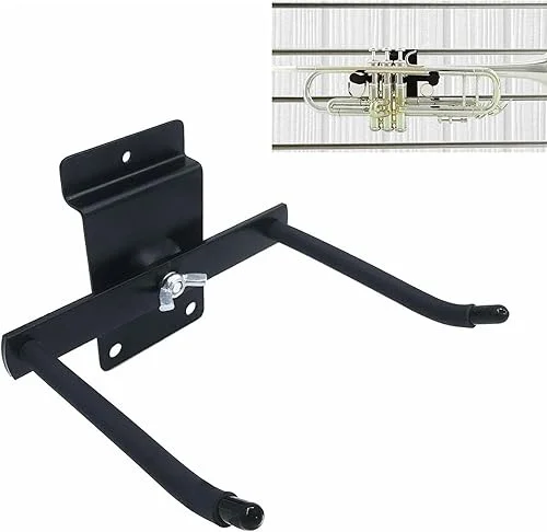 Trumpet Hanger Wall Mount Trumpet Holder Metal Trumpet Instrument Wall Mounted Rack Stand for Piccolo Pocket Trumpet Standard Trumpet Display Accessories Square Mount