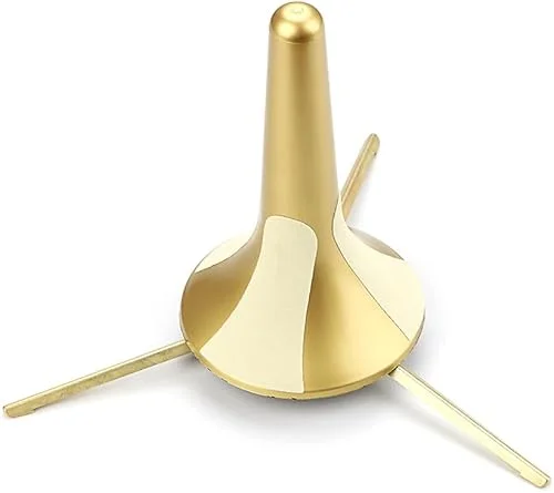 Trumpet Stand Clarinet Stand Tripod Foldable Holder Bracket Removable Metal 3 Legs Portable for Trumpet Accessories (Gold)