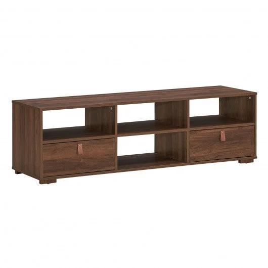 TV Stand Entertainment Media Center Console for TV’s up to 60″ w/ Drawers Walnut
