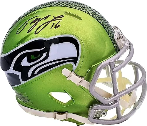 Tyler Lockett Autographed S.e.a.t.t.l.e Seahawks Flash Green Speed Mini Football Helmet MCS Holo Stock #200482