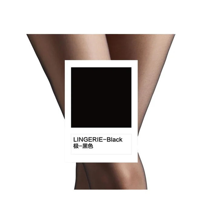 Ultra-thin stockings 3D-M size – Mid-waist seamless crotch -155cm~175cm Black – 1 pair
