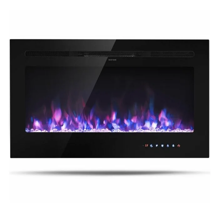 Ultra Thin Wall Mounted or Recessed Electric Fireplace
