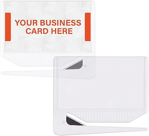 Uncommon Desks Business Card Letter Openers – (100 Pack) (Clear) Professional Letter Openers with Business Card Insert, Perfect Promotional Item for Business