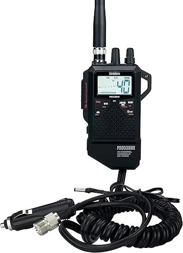 Uniden PRO538HHFM, “2 in 1” Dual Handheld/Mobile Emergency CB Radio with New FM Mode, Full 40 Channels, NOAA Weather Alerts, and Selectable 4-Watts HI/1-Watt Low Output Power.